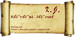 Körömi József névjegykártya