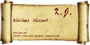 Körömi József névjegykártya