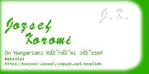 jozsef koromi business card